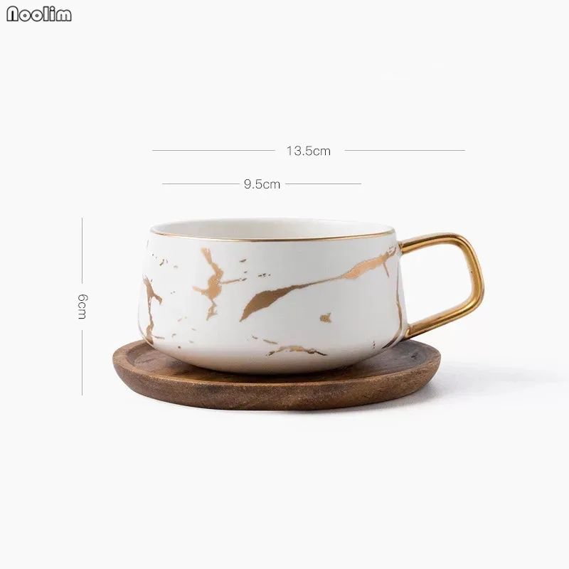 White with tray Nordic мраморная матовая Пномпень керамика чай чашки кофе Кружка с деревянной крышкой или лоток посуда для напитков интимные аксессуары - Цвет: White with tray