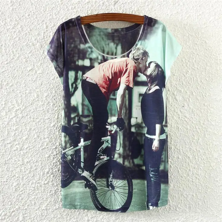 3D футболки с принтом урагана Женская мода 2015 летняя футболка коротким рукавом