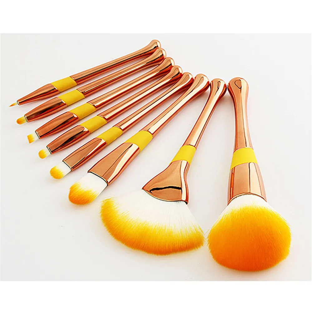 New 8PCS Professional Makeup Brushes Set Foundation Eyeshadow Eyebrow Blush Lip Fan Powder Brush Cosmetic Tools | Красота и здоровье