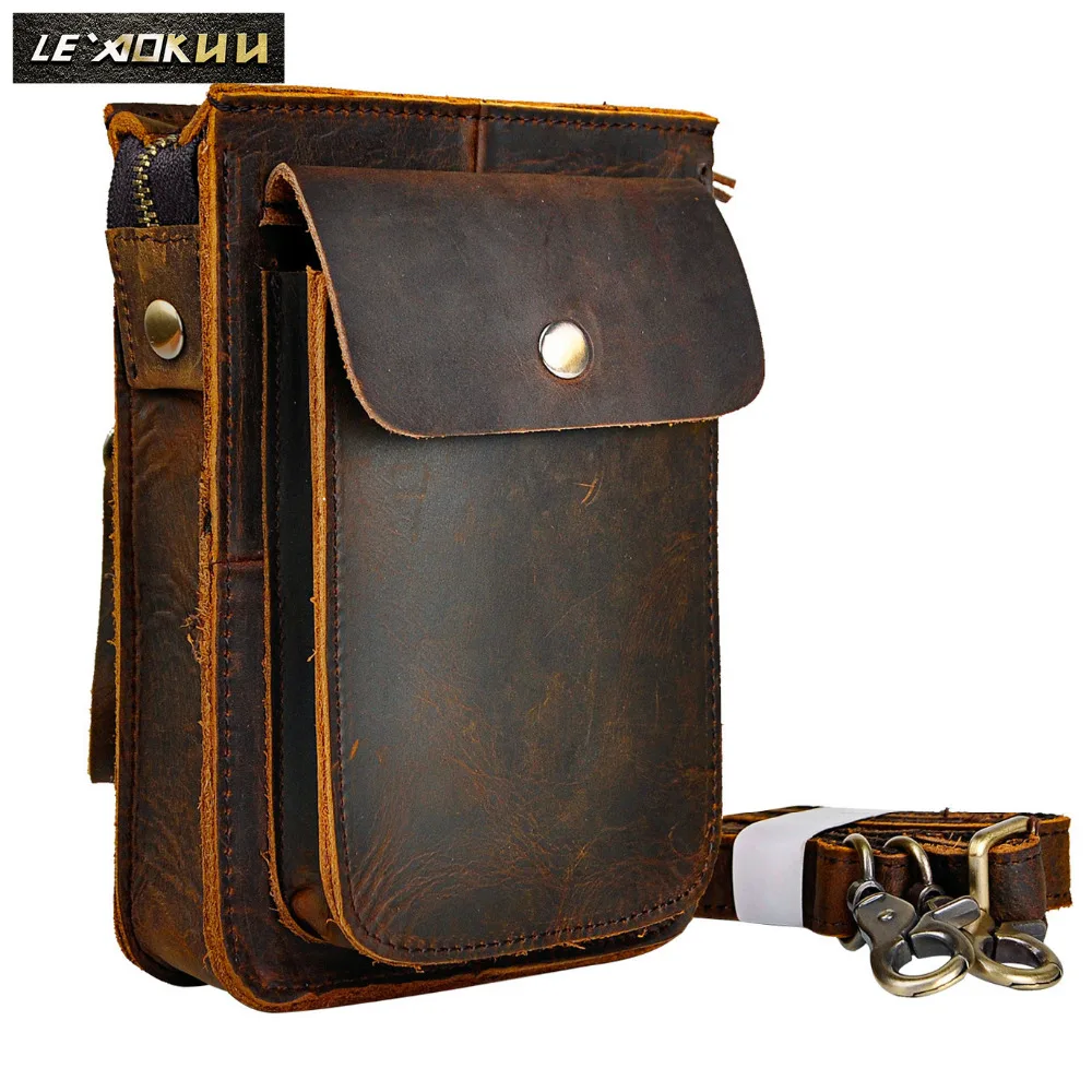 

Hot Sale Fashion Quality Leather Multi-function Cross-body Satchel Bag Cigarette Case 6" Phone Pouch Fanny Waist Belt Bag 021
