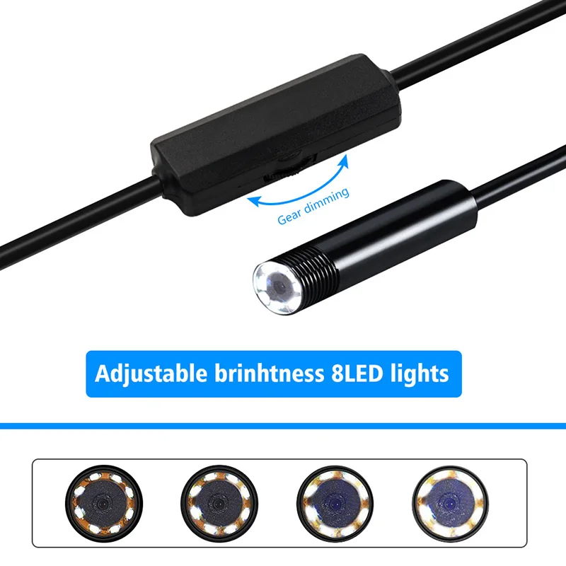 Полужесткая USB камера эндоскоп 2 0 МП водонепроницаемая IP67 для канализации с 8