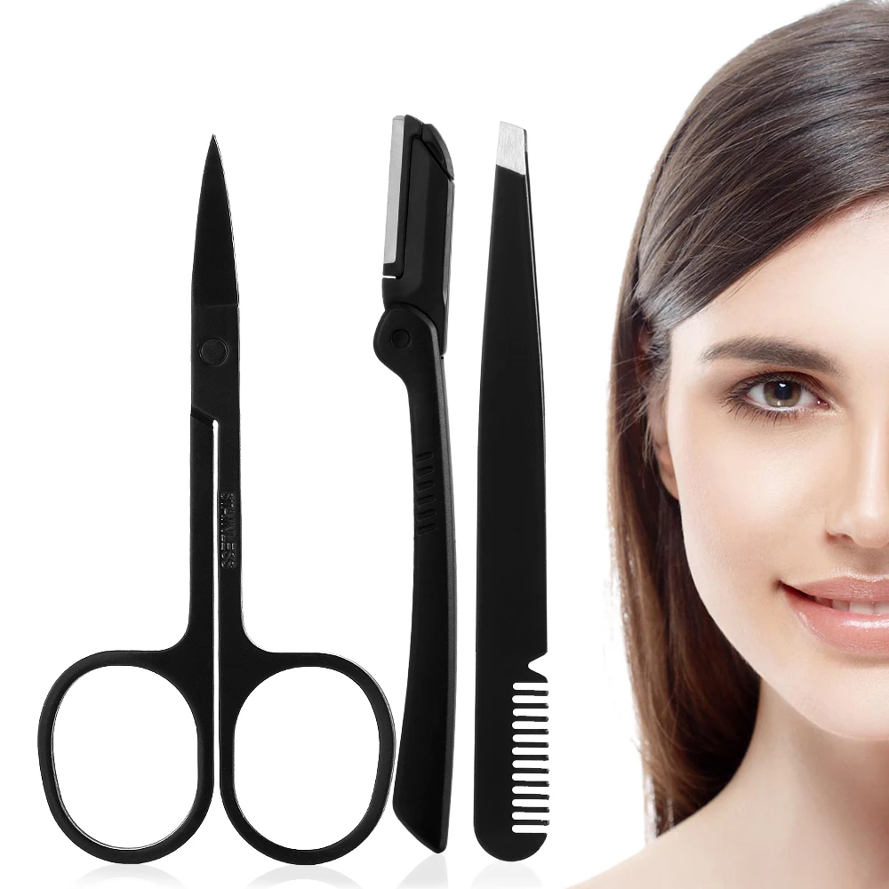 1/3Pcs Professional Scissor Manicure For Nails Eyebrow Nose Eyelash Mustaches Curved Pedicure Stainless Steel Makeup Scissors | Красота и