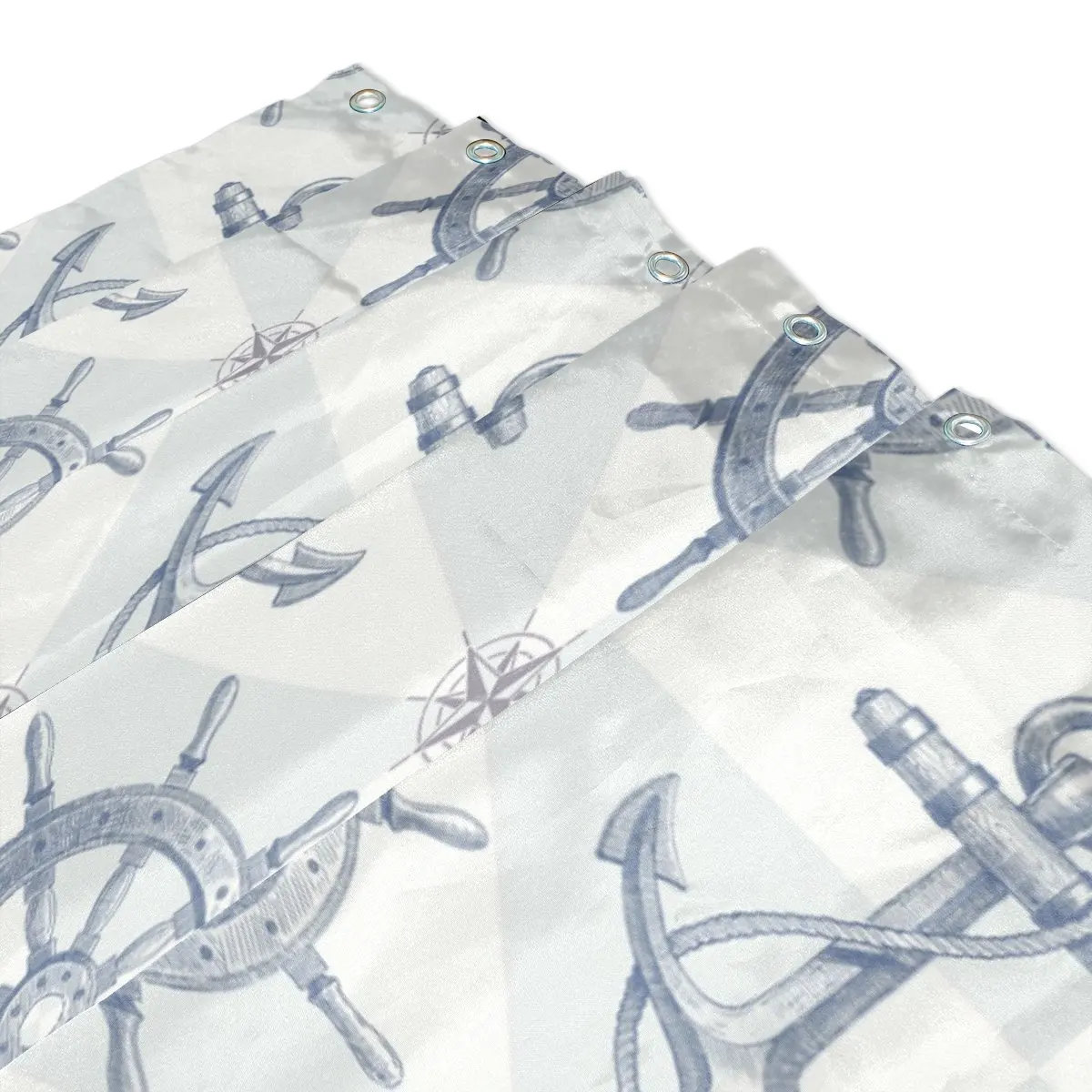 Винтажная душевая занавеска с морским якорем в стиле ретро Комплект ковриков