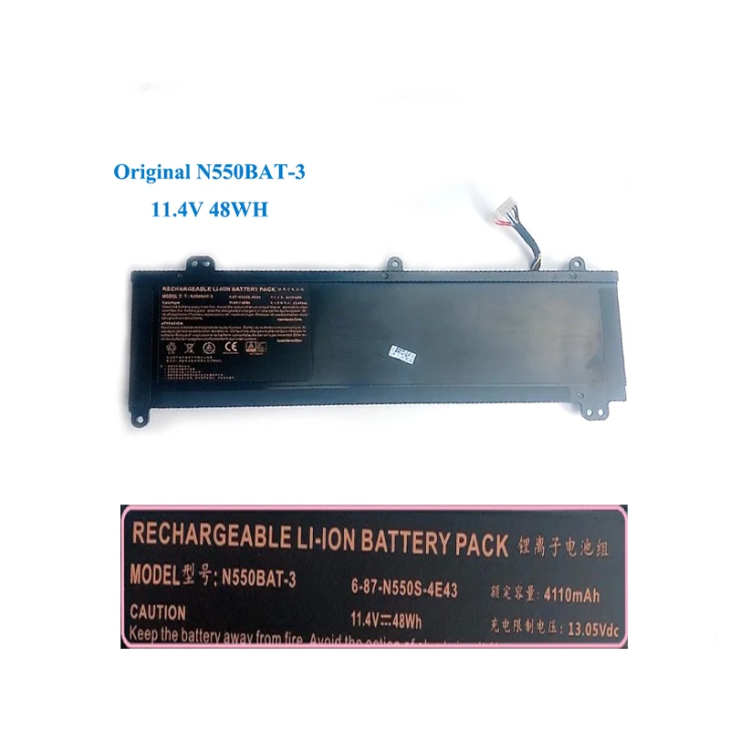 Натуральная N550BAT 3 Батарея 6 87 N550S 4E43 11 4 V 48Wh Li Ion для Clevo M15 V2 N550RC F57 D1 D2 ноутбук
