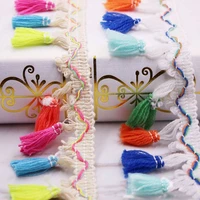 1yardslot lace tassel ribbon cotton tassels trimming fringes tassel lace for sewing bed clothes curtains diy accessories decor