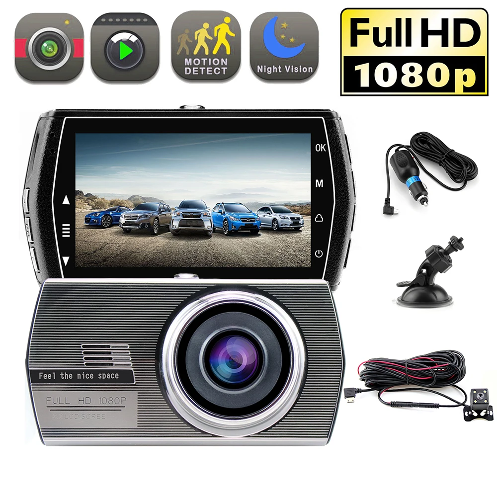Dash Cam Dual Lens Car DVR Vehicle Camera Full HD 1080P 3&quot IPS Front/Rear Night Vision Video Recorder G-sensor Parking Monitor |