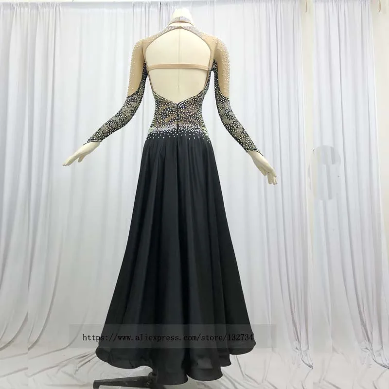 2019 черных костюмов для бальных танцев стандартные платья платье вальса и