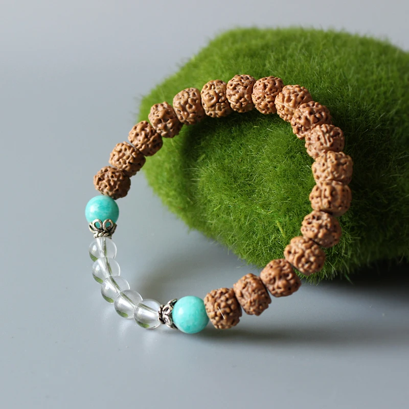 Женский растягивающийся браслет с бусинами тибетский буддизм Rudraksha Mala