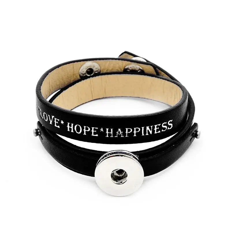 14 цветов &quotLove Hope Happiness&quot DIY 2 слоя 40 см PU кожаные браслеты для женщин подходят 18-20