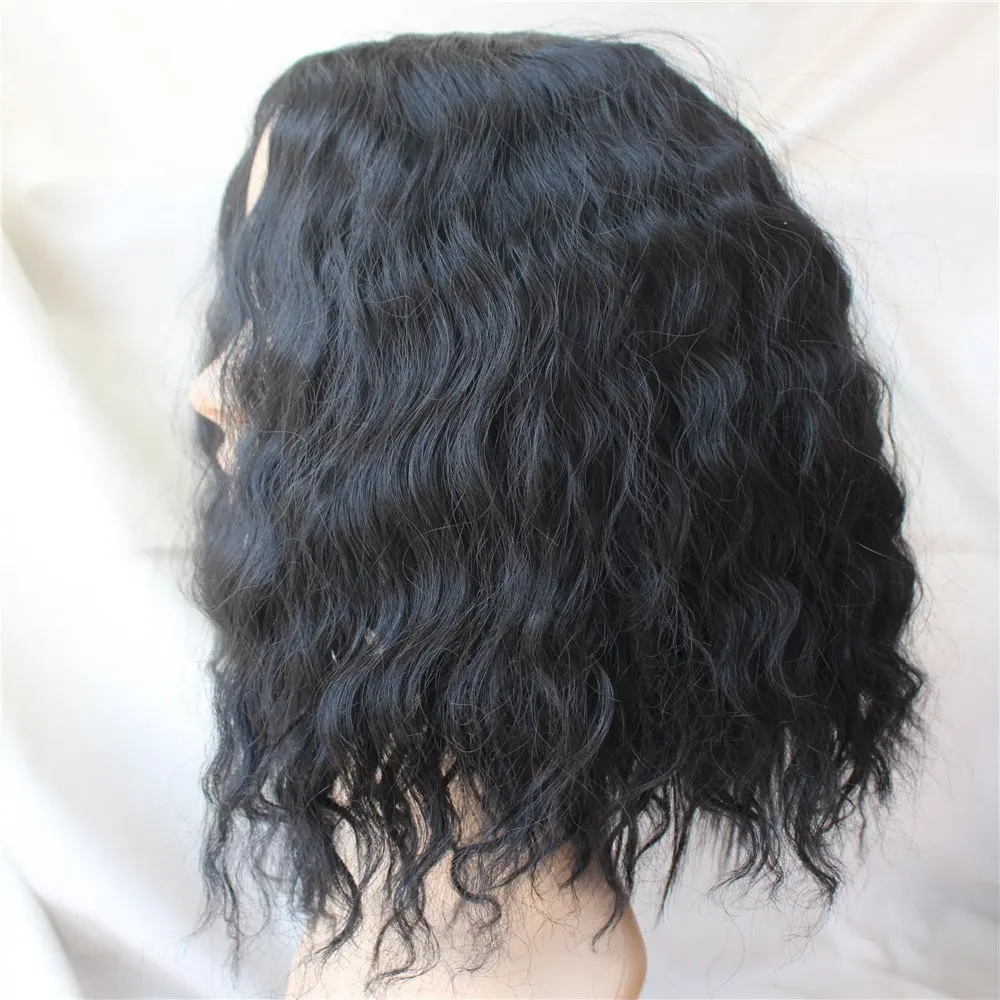 Женский короткий парик Similler черный из синтетических волос с высокой