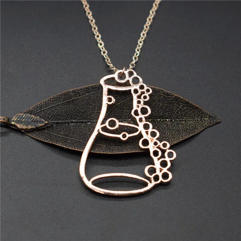 Прямая поставка новая трендовая емкость Erlenmeyer ожерелье Колба для лаборатории по