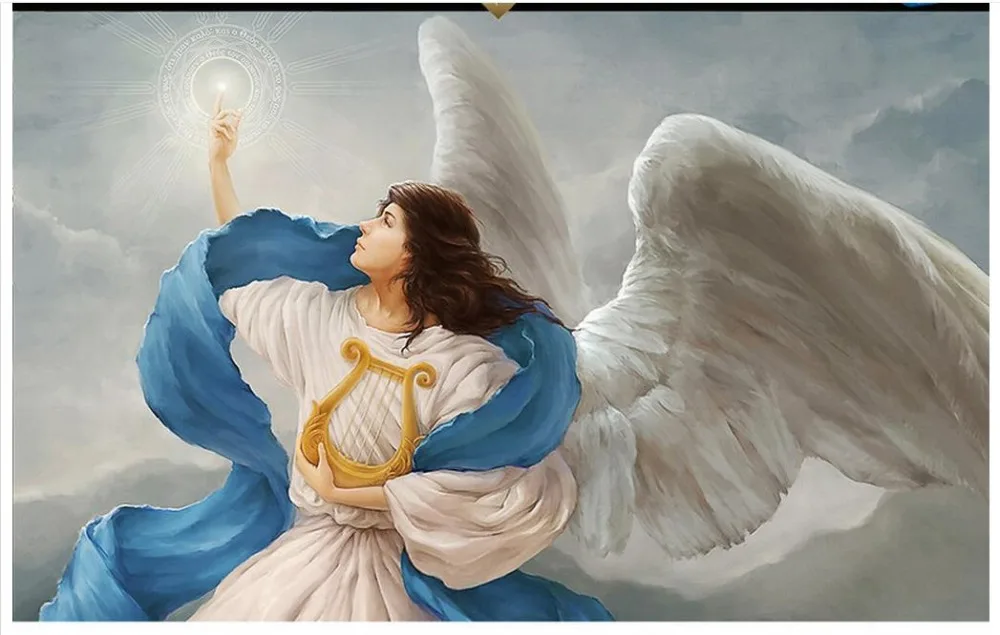 

3D wall murals wallpaper custom picture mural Angel oil painting wall paper background wall decoration 3d living room wallpaper
