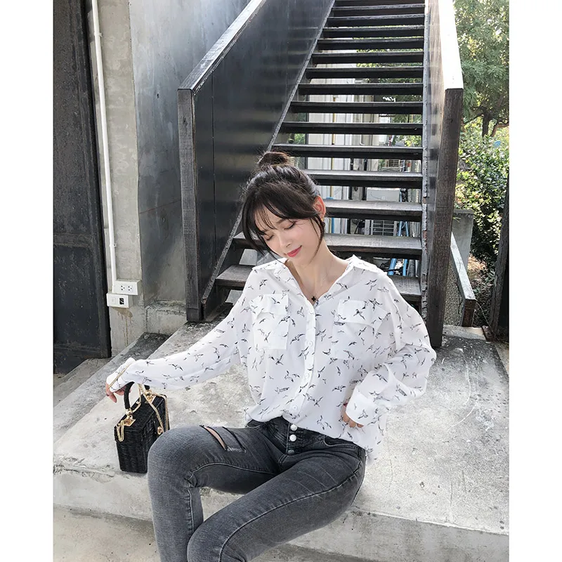 Mishow Летняя романтичная свободная элегантная блузка с длинными рукавами отложным