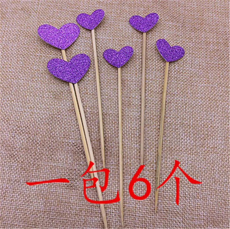30 шт./лот Романтический День святого валентина Тема Кекс Торт Топпер Флаги Сердце