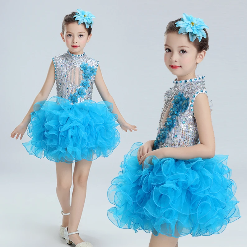 Новые Детские джазовые платья для выступлений балетное платье с пачкой и
