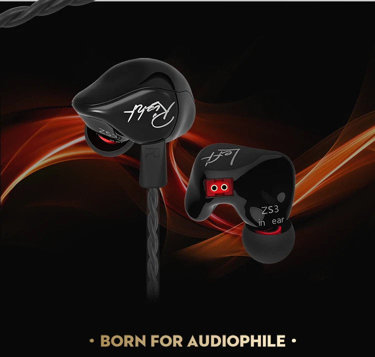 KZ ZS3 наушники Hifi наушники съемный кабель в ухо шумоподавление спортивные наушники с микрофоном для мобильного телефона