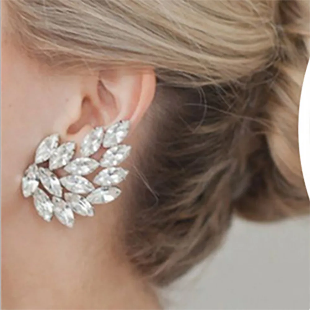 FAMSHIN новые модные серьги с кристаллами в виде конских глаз из сплава и металла