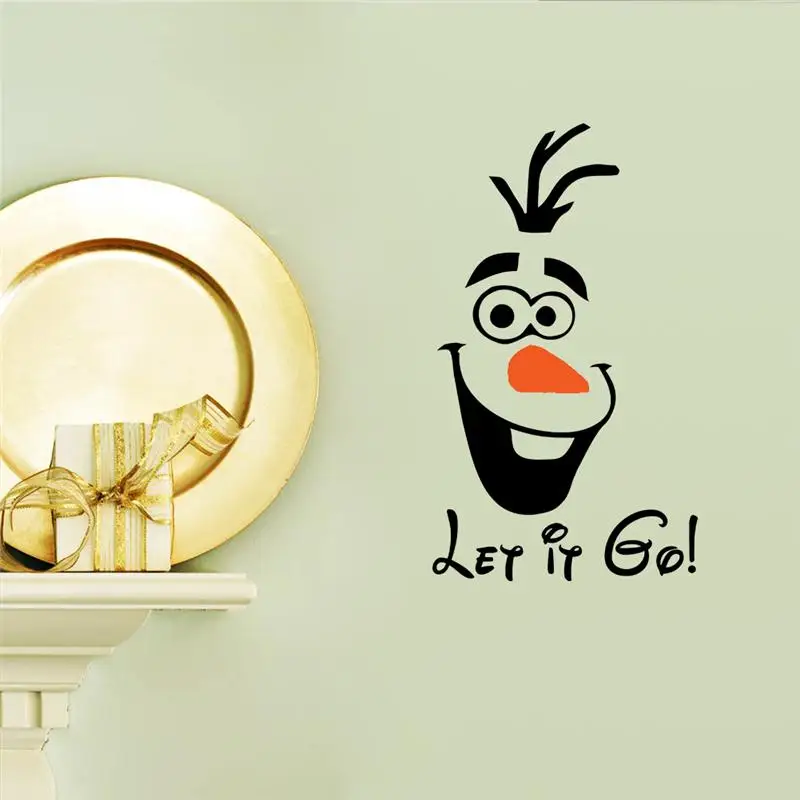 Olaf Let It Go настенные наклейки домашний декор цитаты Diy мультфильм Adesivo De Paredes