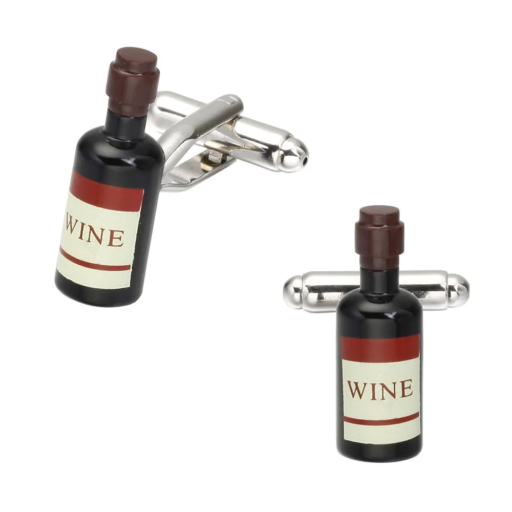MeMolissa Формальные золотые винные запонки в форме бутылок для мужских костюмов
