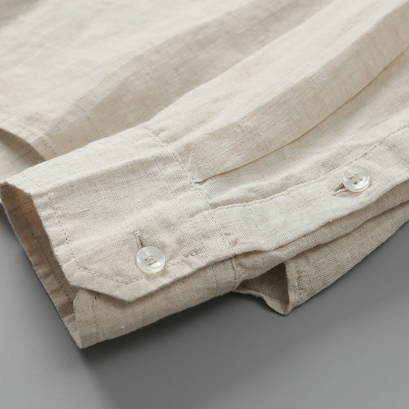 Y&ampCHIC Men's regular-fit long sleeve solid linen shirt breathable casual business dress | Мужская одежда