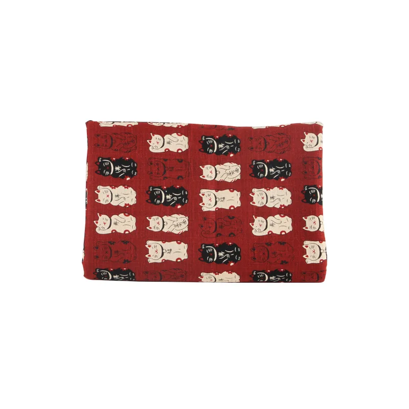 Комплект из 2 тканей/японский Манеки Neko Cat Cotton Slub Fabric/(ширина: 43 дюйма/110 см) | Дом и