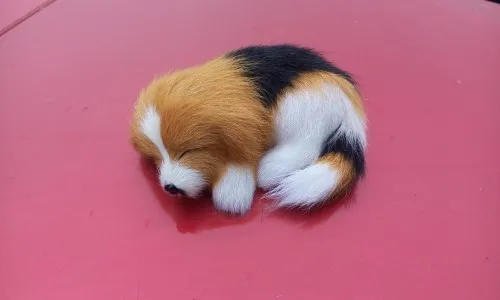 

mini simulation dog toy lifelike colourful sleeping dog doll about 10x7.5x4.5cm