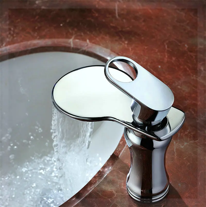 Classic design waterfall basin faucet bathroom water tap golden mixer sink SD-L-002C wall mount senso | Обустройство дома