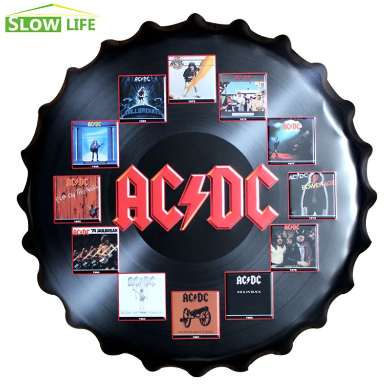 2017 новая группа acdc крышка бутылки металлическая жестяная вывеска винтажный