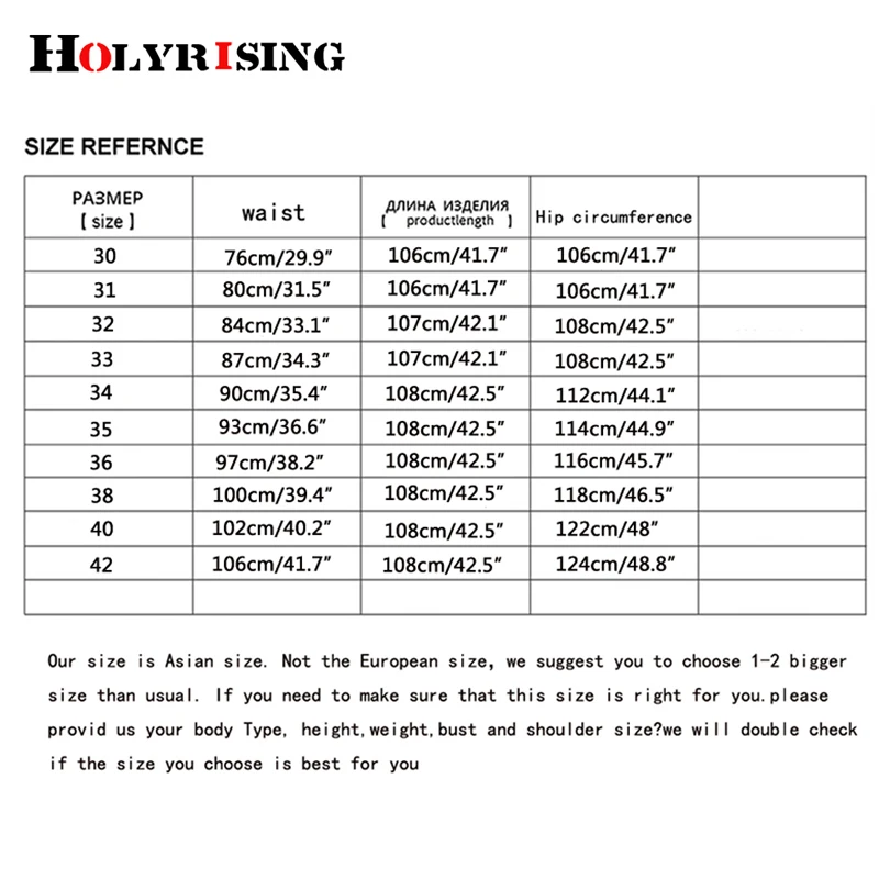 Holyrising мужские брюки повседневные джинсы Уличная одежда Высокая талия эластичные