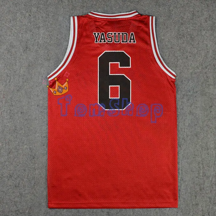 No 6 Yasuda Аниме SLAM DUNK Косплей Shohoku баскетбольная команда#11 Kaede Rukawa красный Джерси Топы рубашка жилет спортивная форма - Цвет: No 6 Yasuda