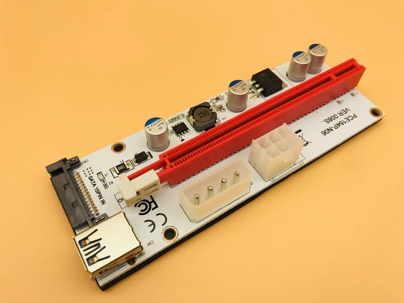 Переходник m.2 с разъемом USB 3 0 M.2 NGFF на PCI E X16 Райзер для майнинга sata 6pin 4pin molex