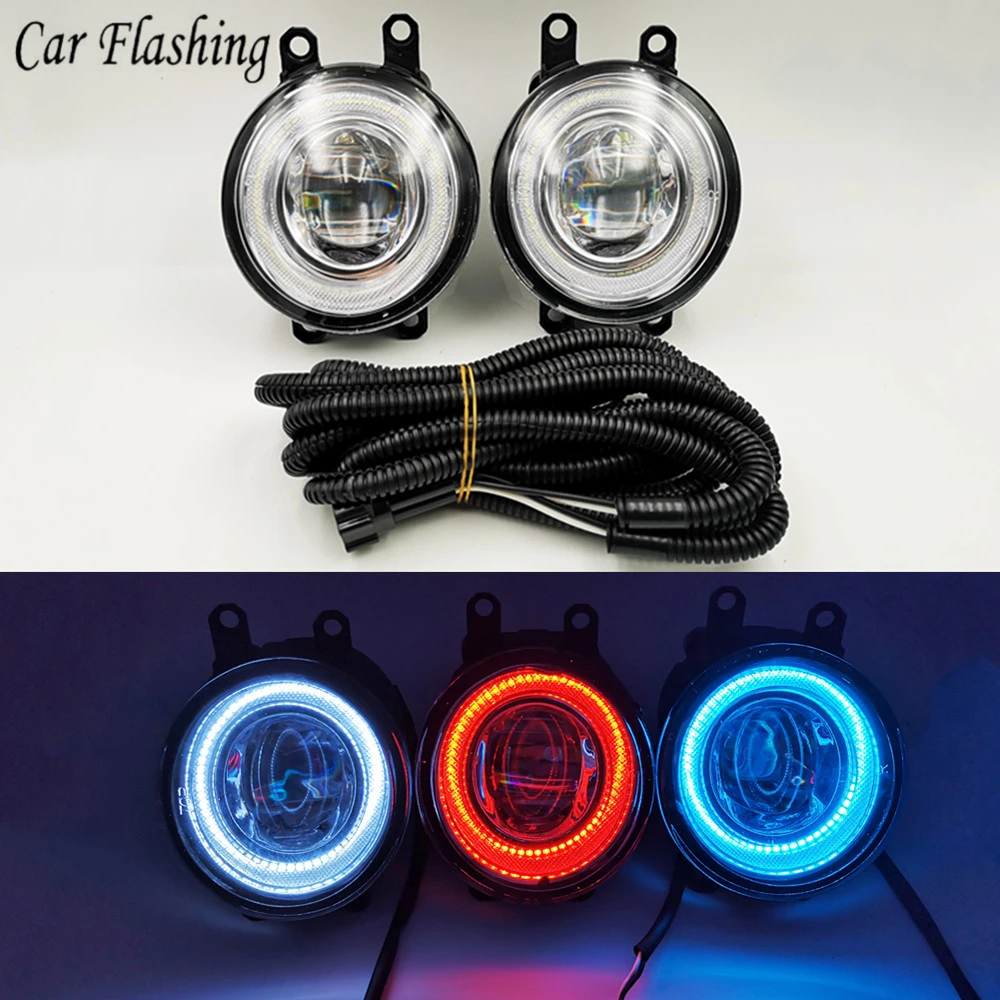 1 комплект/пара автомобисветодиодный светодиодные противотуманные фары Angel Eyes DRL