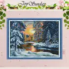 Набор для вышивки крестиком заката снега, Счетный крест, 11CT, 14CT, пустой холст, Набор для вышивки крестиком, Набор для вышивки