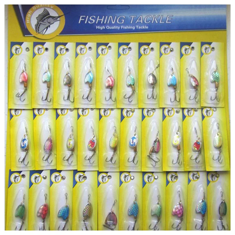 30X Spinner Set of fishing tackle Fishing Blinker Spoon Tackle Zander Perch hooks #8 | Спорт и развлечения