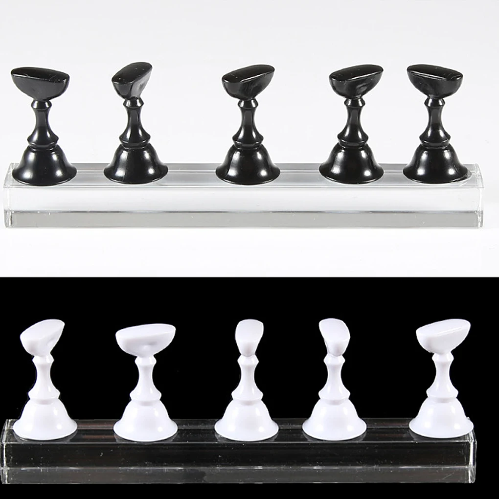 Новое поступление 5 шт. ложные стойки для дизайна ногтей с подставкой черные и