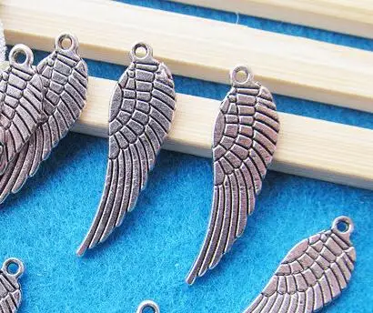 100pcs 8.80mmx30mm Antique Silver tone/Antique Bronze Single Angel Wing Pendant Charm/Finding DIY Accessory Jewelry Making | Украшения и
