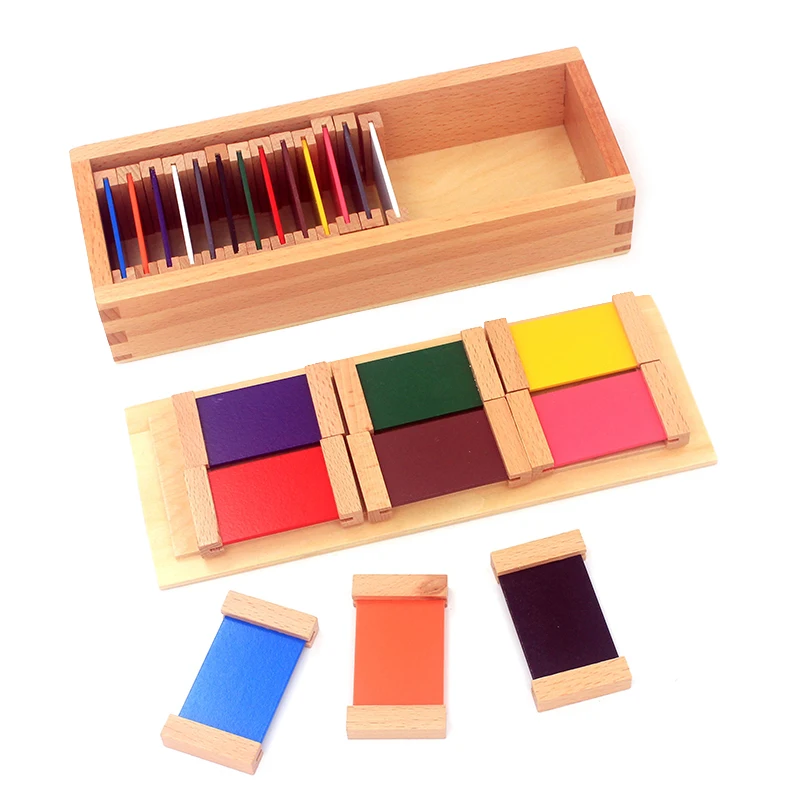 Montessori sensorial Материал обучения Цвет контейнер для таблеток 1/2/3 дерева Дошкольное обучение дети головоломки, развивающие игрушки для детей
