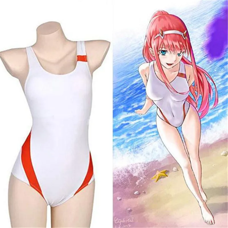 Девушка Аниме Zero Two 02 Ichigo Косплей Костюм Дарлинг в франкс Cos белый купальник жилет