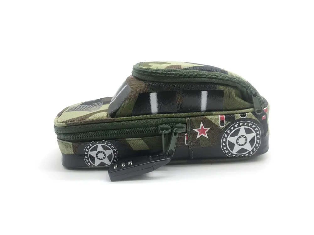 

Portable Oxford Camouflage boy Car pouch Style large Pencil Case vehicle Bag Pen Holder School Supply with Combination Lock