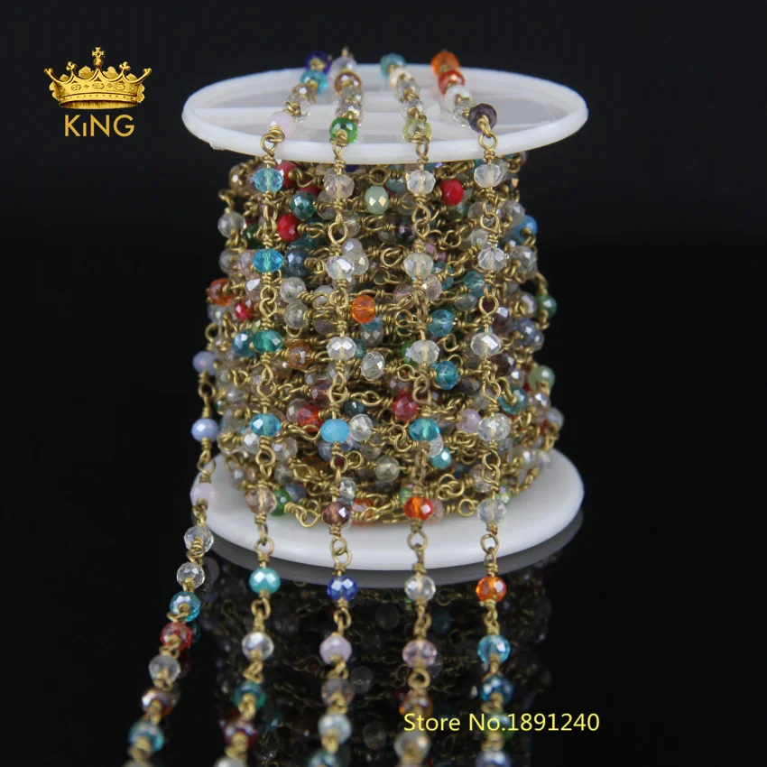 5 м маленькая Радужная стеклянная Хрустальная покрытая бронзовой проволокой