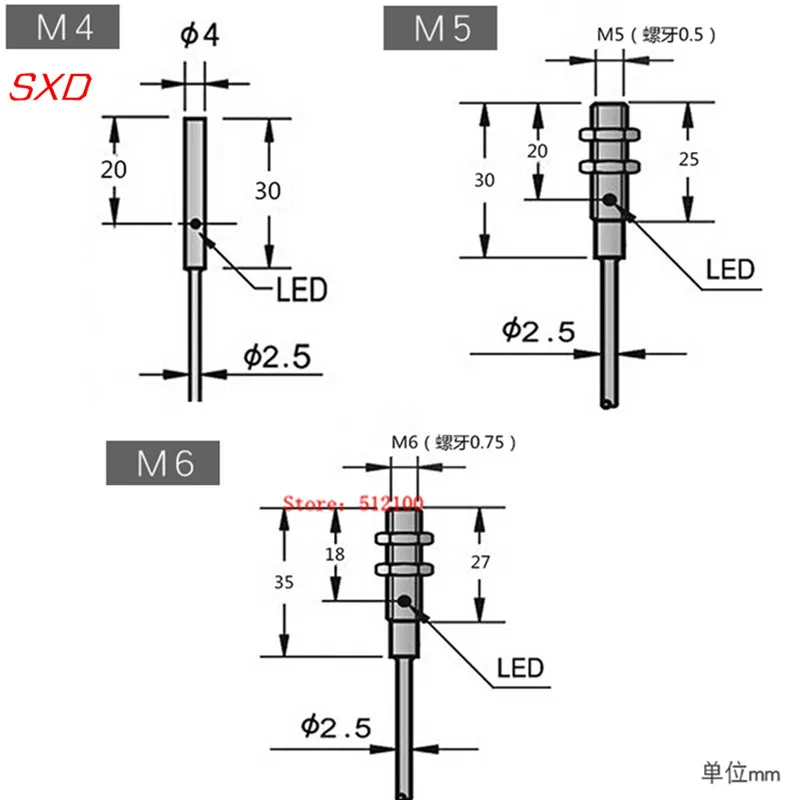5 шт. M4 M5 M6 датчик приближения DC NPN/PNP LJ4A3-1-Z/BX LJ5A3-1-Z/BX три провода NPN обычно поворачивается 12V24V индукционный переключатель