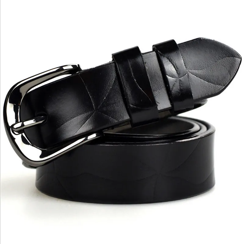 Женские Натуральная кожа ремень с тиснением Candy Color Ретро Леди Vintage 6 color pin пряжки