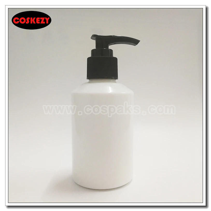 

50pcs wholesale 125 ml empty gass white lotion cream bottle with black or white pump, glass 125ml cosmetic container for lotion