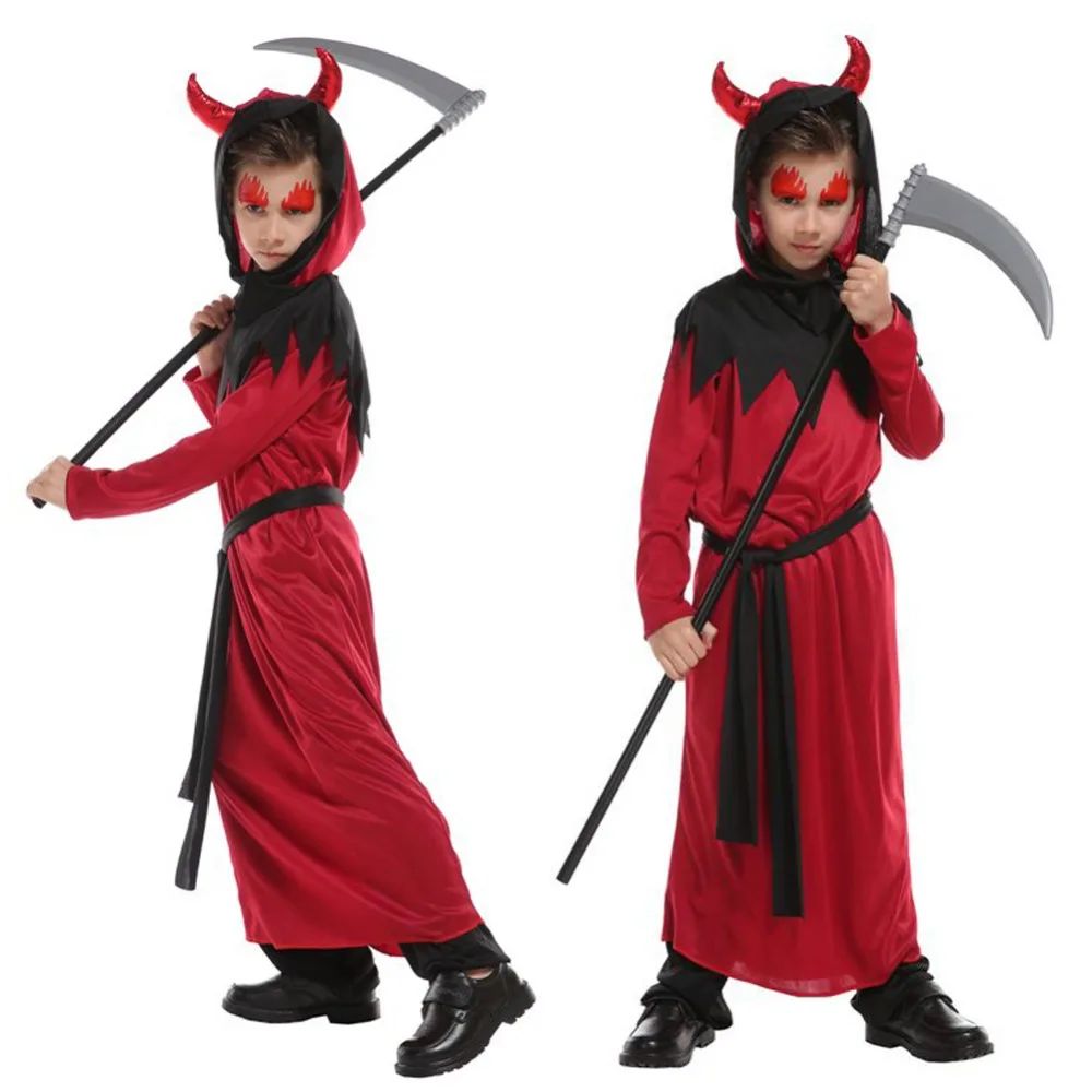 Маскарадный костюм вампира на Хэллоуин для мальчиков и девочек платье Принц тьмы
