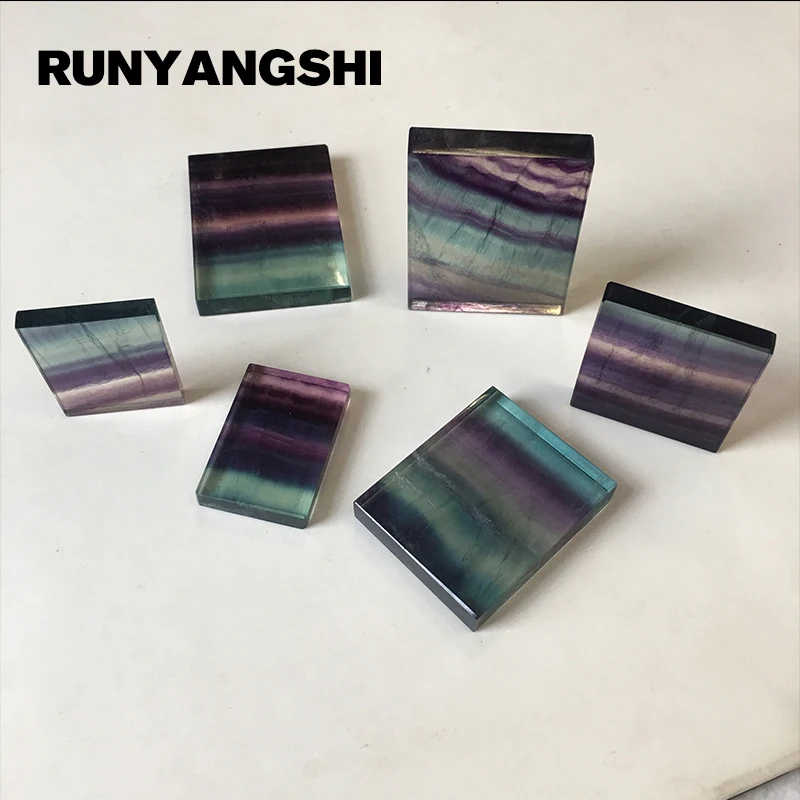 Colorful Fluorite Natural Stone Cuboid Melting Refining and Mineral Wholesale Factory Drop Shipping Runyangshi BQ04 | Дом и сад