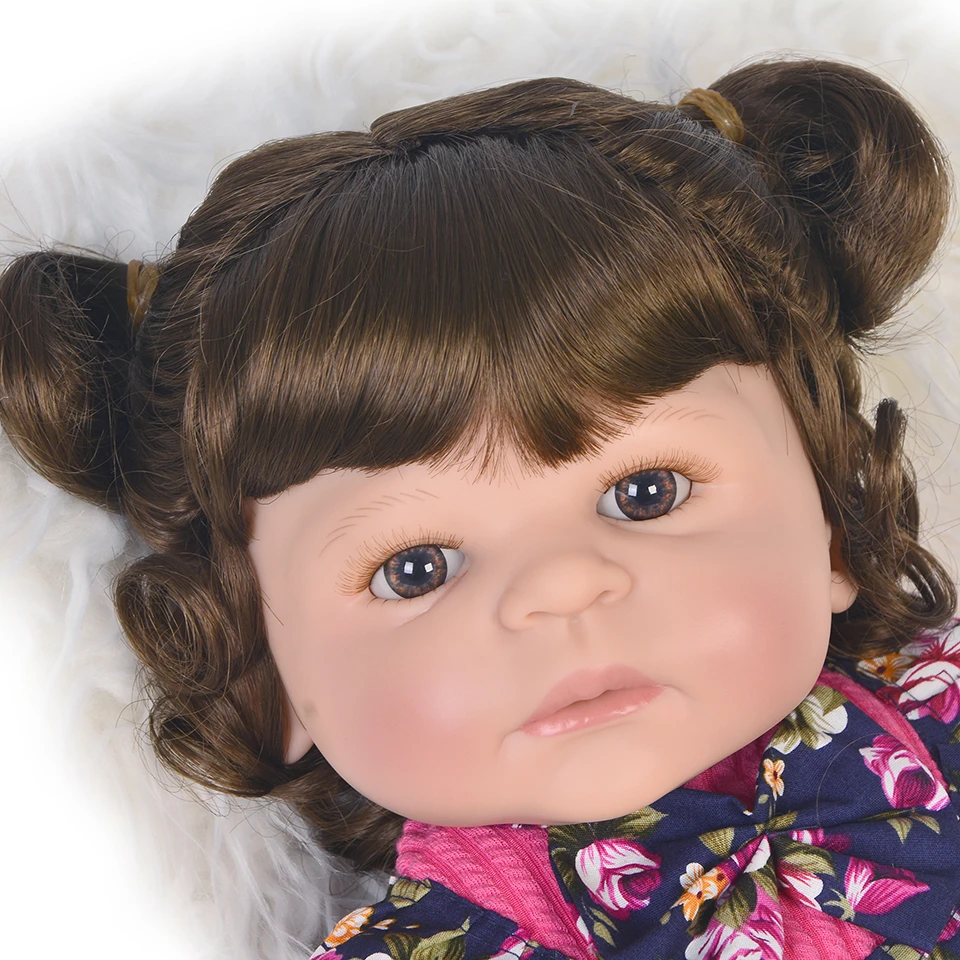 KEIUMI 22 ''Reborn baby girl полный корпус силиконовые модные детские куклы Дети Boneca Reborn DIY игрушки настоящая принцесса с изогнутыми волосами