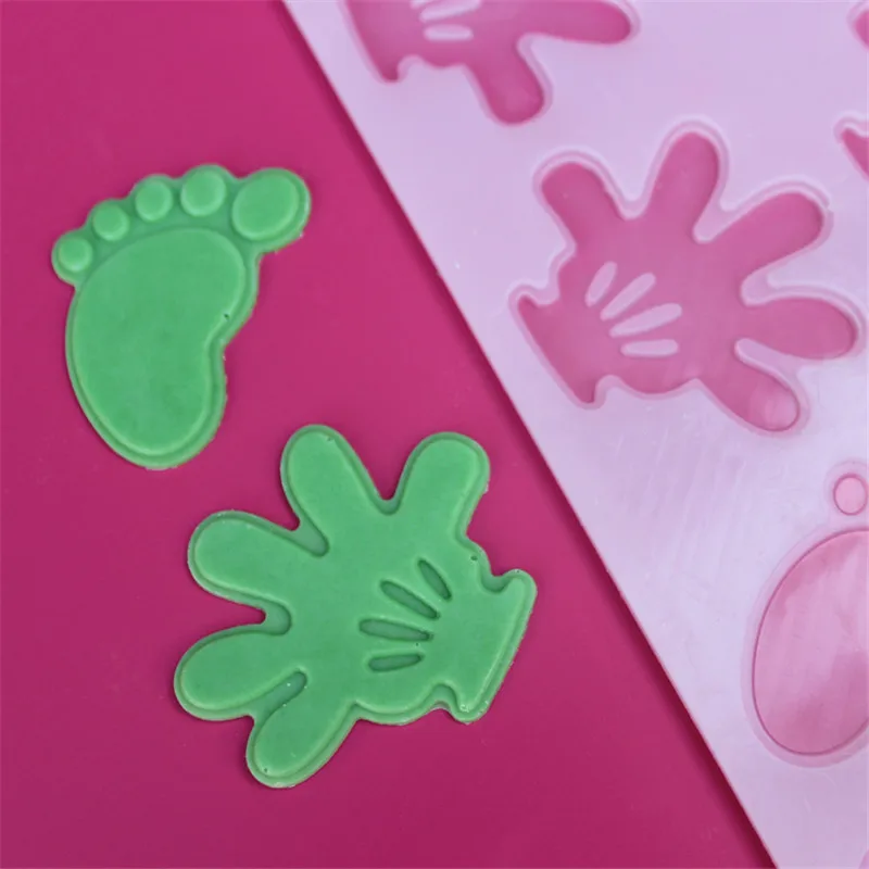 Горячие маленькие руки ноги шоколада конфеты Jello 3D силиконовые формы день