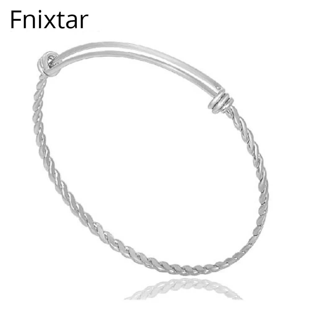 

Fnixtar Never Fade Adjustable Stainless Steel Bangle & Bracelet Cuff Bracelet for Women DIY Jewelry Making 60mm 65mm 10pcs/lot