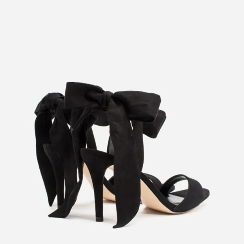 

Fashion Flock Lace-Up Thin Heels Sandals Women Shoes Summer Ankle Strap High Heels Open Toe Sandal Female sandalias mujer