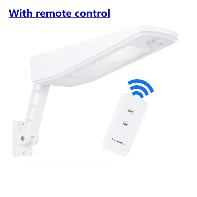 white with remote Linval 48LED солнечный датчик движения свет IP65 Водонепроницаемая беспроводная Регулируемая настенная лампа для наружного сада уличного пульта дистанционного управления - Испускаемый цвет: white with remote